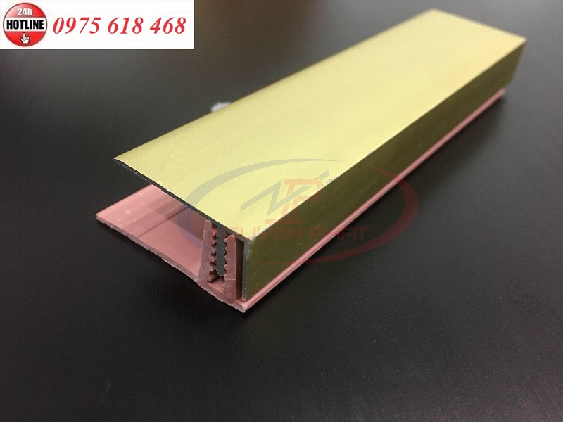 nẹp nhôm kết thúc sàn gỗ chữ F