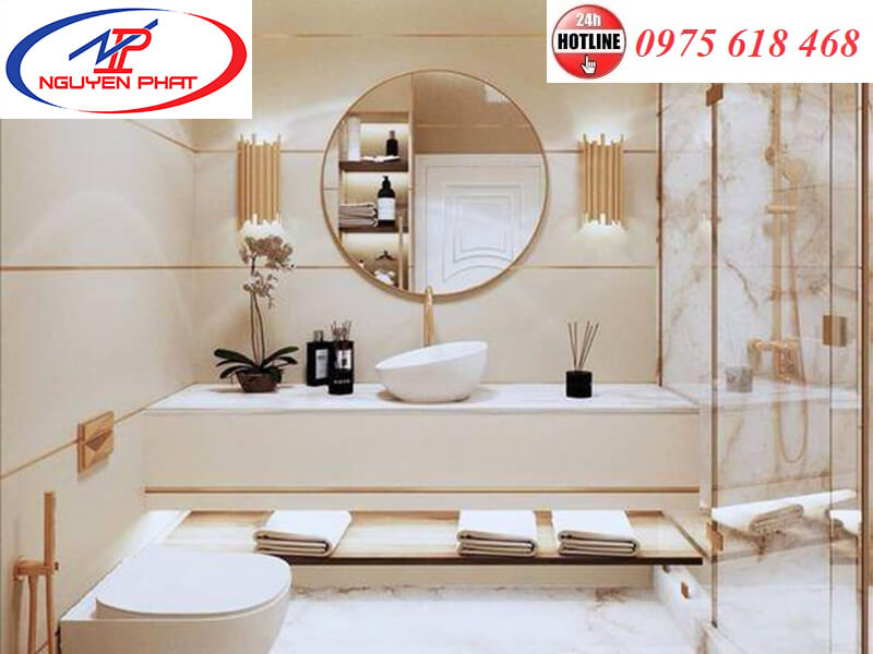 Nẹp kim loại trong thiết kế phòng tắm 