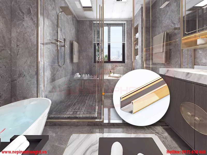 ứng dụng thi công nẹp inox bo kính