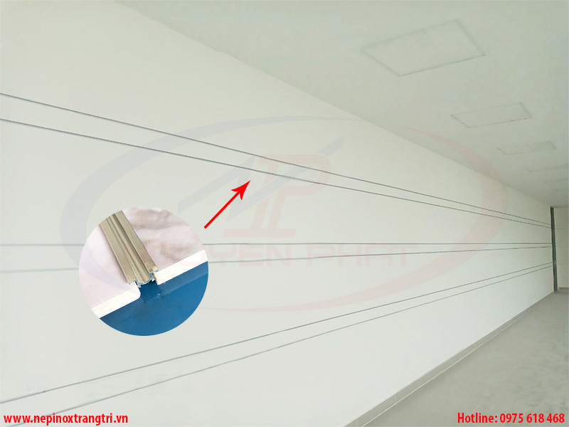Thi công nẹp chỉ âm tường chữ U 8mm