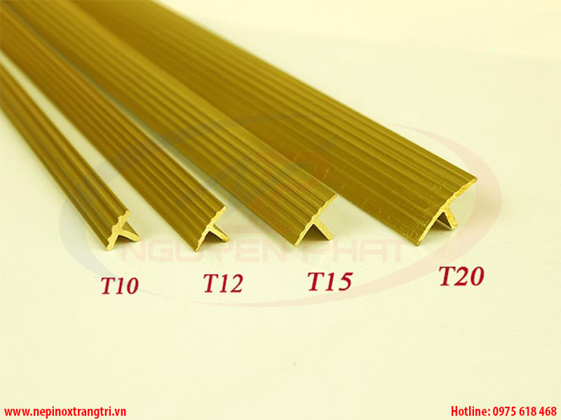 Nẹp chỉ đồng chữ T chống trơn cầu thang