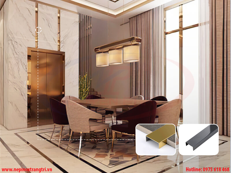 Ứng dụng thi công của nẹp inox chữ U