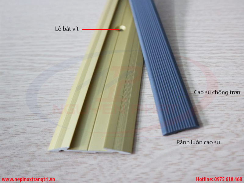 Nẹp nhôm nối sàn gỗ bắt vít